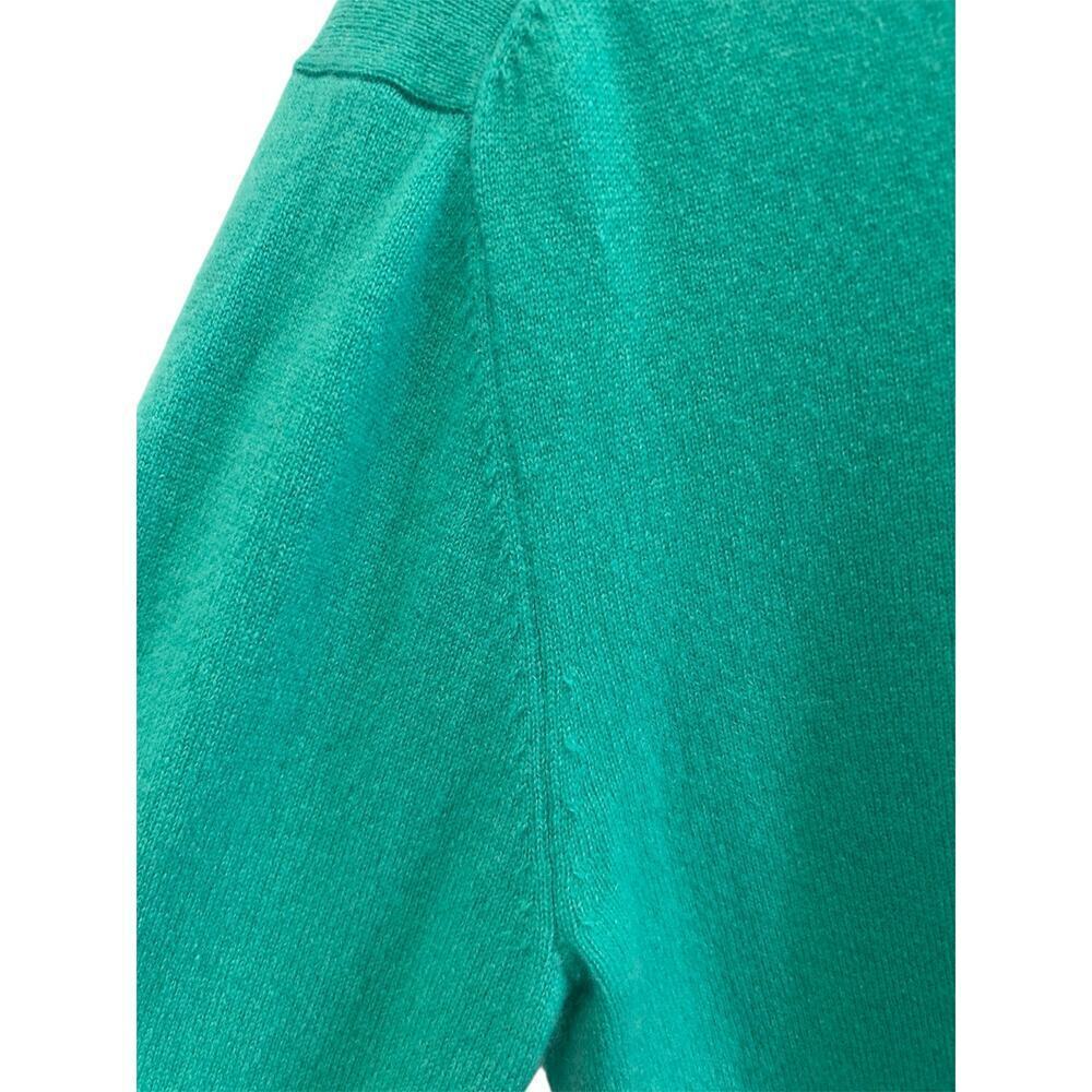 Alan Flusser Men’s 100% Cashmere V Neck Sweater Size M Teal Luxury Knit - Picture 6 of 8
